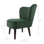 Outlet - Hattie Accent Chair - Green Velvet - Image 8
