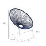 Outlet - Hebe String Bistro Set - Navy Blue - Image 9