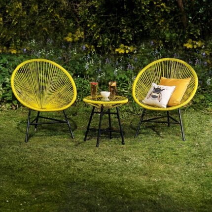 Outlet - Hebe String Bistro Set - Yellow