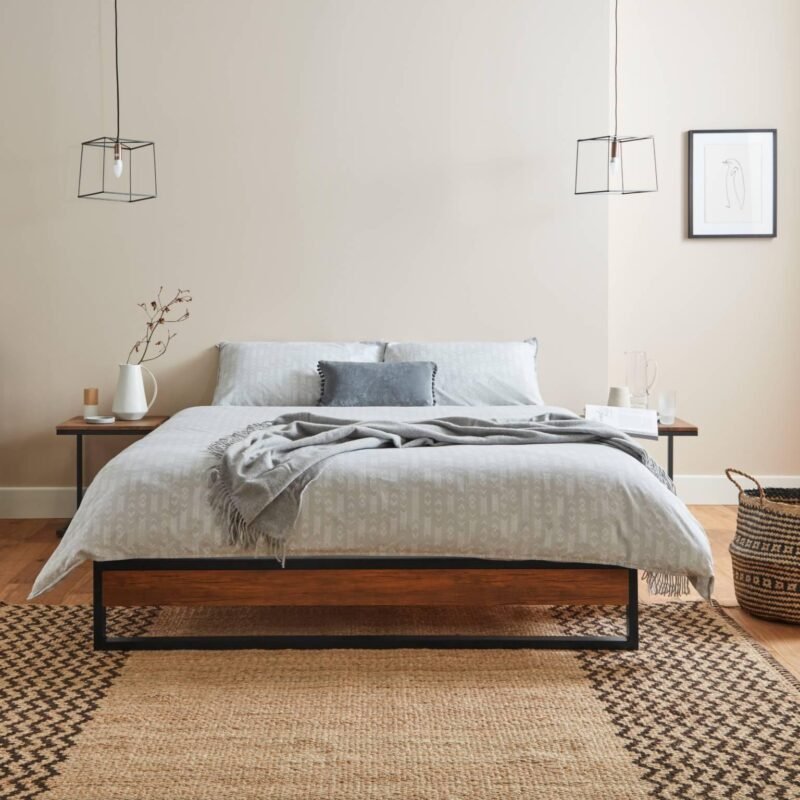 Outlet - Heeley Metal And Wood Bed Double