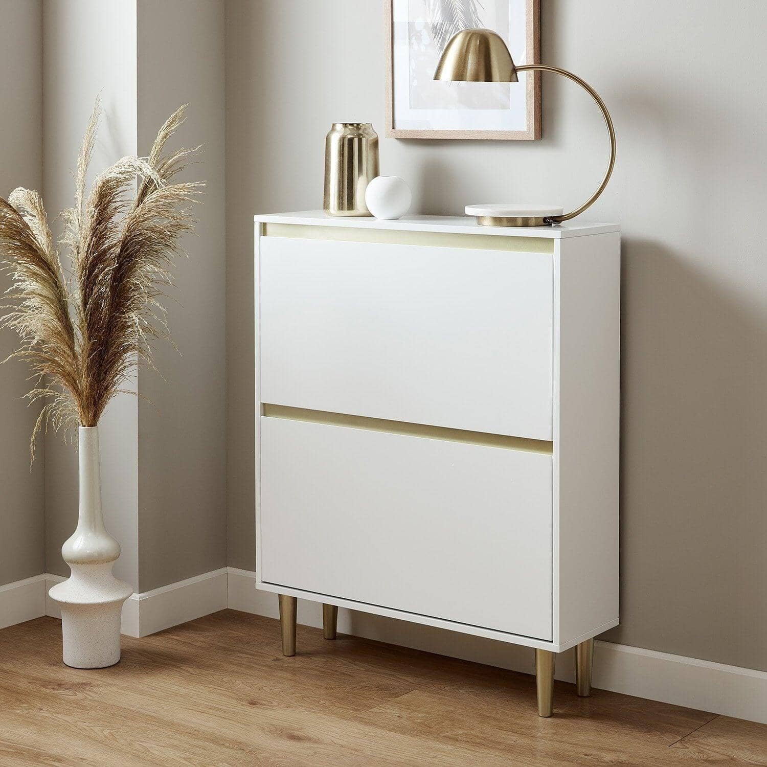 outlet-iliana-shoe-cabinet-2-door-white-laura-james-1 Outlet - Iliana Shoe Cabinet - 2 Door - White