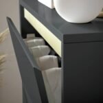 Outlet - Iliana Shoe Cabinet - 3 Door - Charcoal Grey - Image 4
