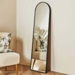 Outlet - Ingham 140x40Cm Metal Arch Mirror - Black