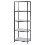 Outlet - Jay Bookcase - Marble Effect & Black - Image 4