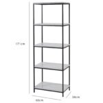 Outlet - Jay Bookcase - Marble Effect & Black - Image 5