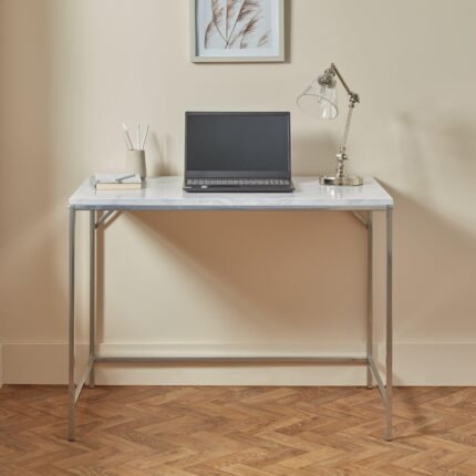 Outlet - Jay desk - marble effect and chrome