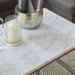 Outlet - Jay Large Coffee Table - Marble Effect & Chrome - Image 4