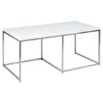 Outlet - Jay Large Coffee Table - Marble Effect & Chrome - Image 6