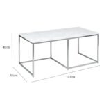 Outlet - Jay Large Coffee Table - Marble Effect & Chrome - Image 7