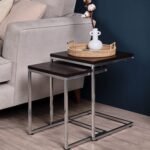 Outlet - Jay Nest of Tables - Walnut Effect & Chrome