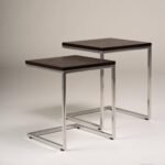 Outlet - Jay Nest of Tables - Walnut Effect & Chrome - Image 6