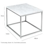 Outlet - Jay Side Table - Marble Effect & Chrome - Image 5
