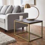 Outlet - Jay side table - walnut effect and gold