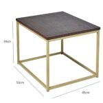Outlet - Jay side table - walnut effect and gold - Image 5