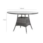 Outlet - Kemble 6 Seat Round Dining Table - Grey - Image 2