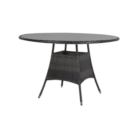 Kemble 8 Seater Garden Dining Table Clear Glass Top - Black