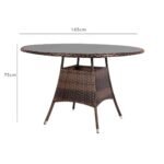 Outlet - Kemble 8 Seat Round Dining Table - Brown - Image 2