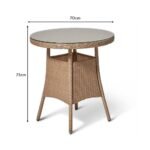 Outlet - Kemble Bistro Outdoor Dining Table - Natural Brown - Image 8