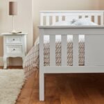 Outlet - Lisa Single Wooden Bed - White - Image 2