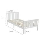 Outlet - Lisa Single Wooden Bed - White - Image 7