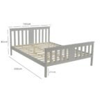 Outlet - Lisa Wooden Double Bed Frame - Grey - Image 6