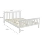 Outlet - Lisa Wooden King Size Bed Frame - White - Image 6