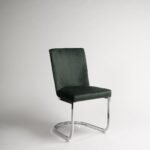 Outlet - Lola Dining Chairs - Set of 2 - Green & Chrome - Image 2