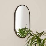 Outlet - Lowesby 60x40Cm Metal Capsule Mirror - Black