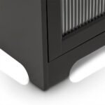 Outlet - Lua 2 Door Sideboard In Noir Black With Fluted Glass - Image 11