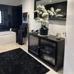 Lua 2 Door Small Sideboard - Noir Black with Glass Door - Image 2