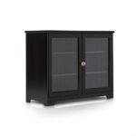 Outlet - Lua 2 Door Sideboard In Noir Black With Fluted Glass - Image 9