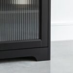 Outlet - Lua 2 Door Sideboard In Noir Black With Fluted Glass - Image 6