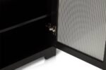 Outlet - Lua Narrow 2 Door Sideboard In Noir Black With Fluted Glass - Image 13