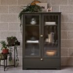 Outlet - Lua Tall Cabinet In Fir Green With Fluted Glass