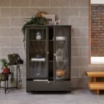 Outlet - Lua Tall Cabinet In Fir Green With Fluted Glass - Image 2