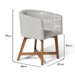 Outlet - Magnus Dining Chair - Set of 2 - Dove Grey & Oak - Image 11