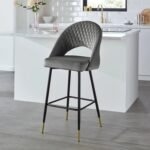 Outlet - Marilyn Bar Stool - Grey Velvet