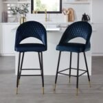 Outlet - Marilyn bar stool - set of 2 - blue velvet