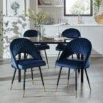Outlet - Marilyn Dining Chairs - Set Of 2 - Blue Velvet