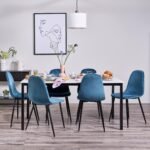 Outlet - Milo 6 Seater Marble Effect Dining Table With Black Legs - Image 2