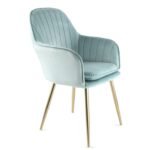 Outlet - Muse accent chair - light blue with gold legs - Image 3
