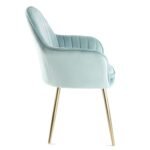 Outlet - Muse accent chair - light blue with gold legs - Image 4