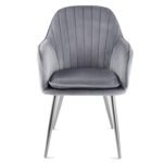 Outlet - Muse Accent Chair - Set of 2 - Grey With Silver Legs - Image 3