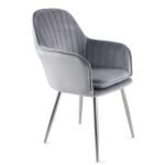 Outlet - Muse Accent Chair - Set of 2 - Grey With Silver Legs - Image 4