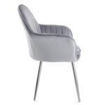 Outlet - Muse Accent Chair - Set of 2 - Grey With Silver Legs - Image 5