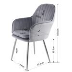 Outlet - Muse Accent Chair - Set of 2 - Grey With Silver Legs - Image 6