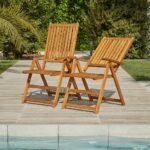 Outlet - Oakley Wooden Folding Garden Chairs - Set of 2
