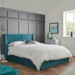 Outlet - Otto King Size Ottoman Bed -  Teal Blue