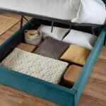 Outlet - Otto King Size Ottoman Bed -  Teal Blue - Image 3