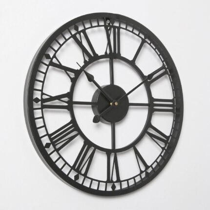 Outlet - Riseley 40Cm Metal Skeleton Wall Clock - Black